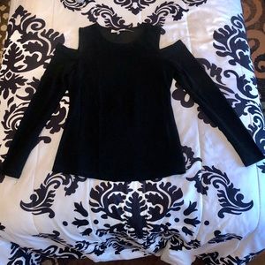 Black Calvin Klein Cold Shoulder Shirt Top